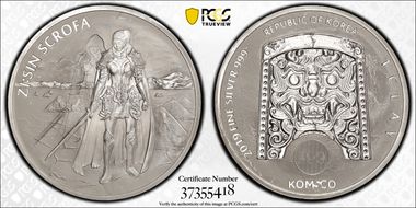 2019 Medal Zi:Sin Scrofa - Ghost Silver 1 Clay MS69