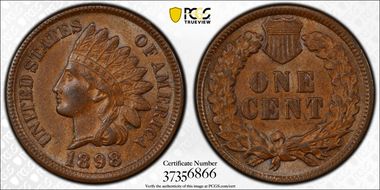1898 1C AU58+ BN