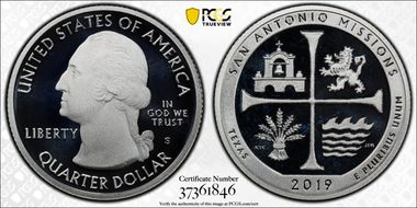 2019-S 25C San Antonio Missions NP - Silver First Day of Issue PR70DCAM