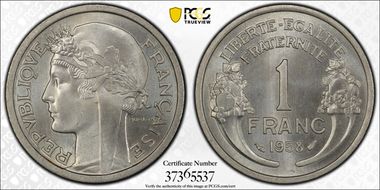 1958 1 Fr Gad-473b F-221 MS65