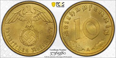 1937-A 10 Pfg J-364 MS65