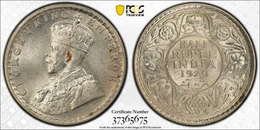 1929(C) 1/2 Rup SW-8.117 MS64