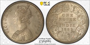 1889-B Rupee SW-6.111 Incuse MS63