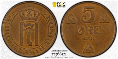 1911 5 Øre MS63BN