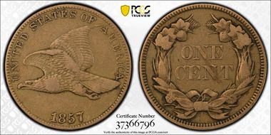 1857 1C Obverse of 1856, FS-401b VF25