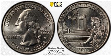 2019-W 25C American Memorial NP First Week of Discovery MS65