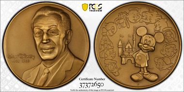 1968-P Medal D1968-2a Bronze 76mm Walt Disney Productions SP68
