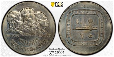 1969-P Medal D1969-3b Silver Memphis Sesqui MSII MS66