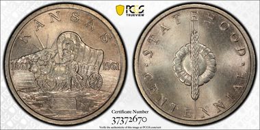 1961 SC$1 HK-586, Kansas Statehood MS66