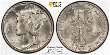 1945-S 10C Micro S MS66