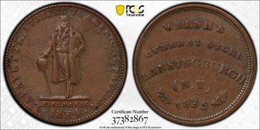 1835 Token HT-217 Copper Walsh's General Store N1BN