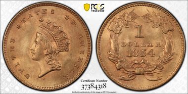 1854 G$1 Type 2 MS64+