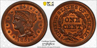 1851/81 1C MS66RB