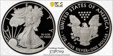 2011-W $1 Silver Eagle PR69DCAM