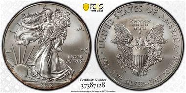 2012-W $1 Burnished Silver Eagle SP69