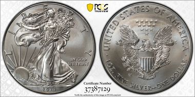 2014-W $1 Burnished Silver Eagle SP69
