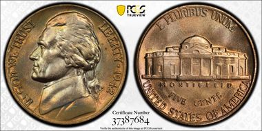 1942 5C Nickel MS66+ FS
