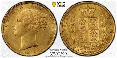 1872/1-M Sov S-3854 Shield MS61