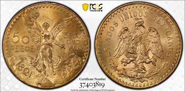 1924 50 Peso KM-481  Au MS64