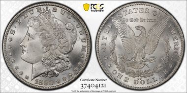 1880-CC $1 8/7 Reverse of 1878 MS65+