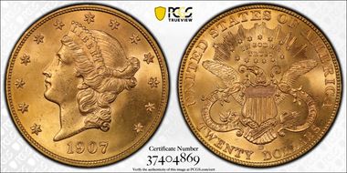 1907-D $20 MS64