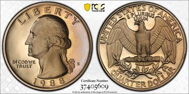 1988-S 25C PR68DCAM