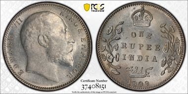 1909-B Rupee SW-7.46 MS62