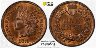 1876 1C MS65RB