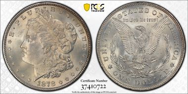 1878 7/8TF $1 Strong MS65+