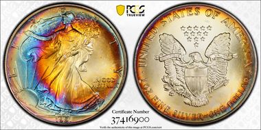 1991 $1 Silver Eagle MS67