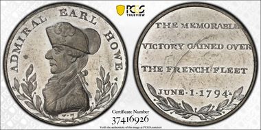 1794 Medal BHM-384 WM Admiral Earl Howe SP61