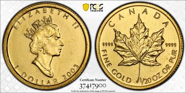 2003 $1 Maple Leaf/Au MS65