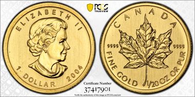 2004 $1 Maple Leaf/Au MS64