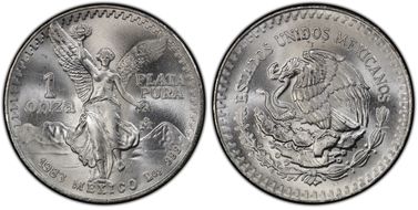 1983-Mo Onza Libertad Ag MS67