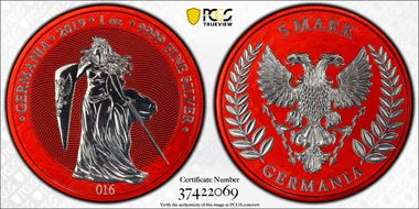 2019 "5 Mk" Germania - Fantasy Issue Colorized - Space Red MS67