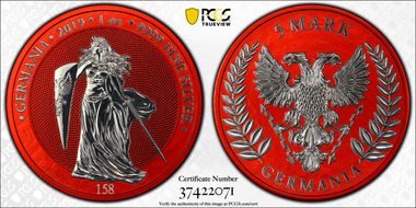 2019 "5 Mk" Germania - Fantasy Issue Colorized - Space Red MS67