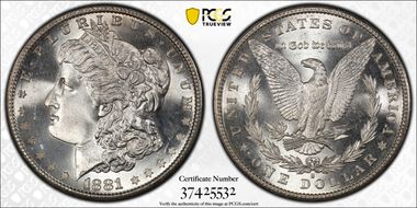 1881-S $1 MS67+