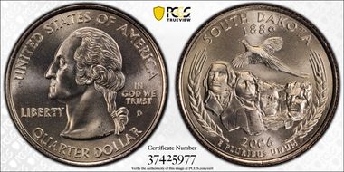 2006-D 25C South Dakota Satin Finish SP69