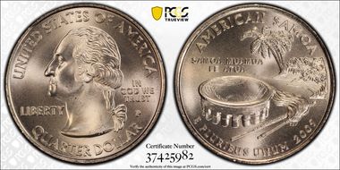 2009-P 25C American Samoa Satin Finish SP69