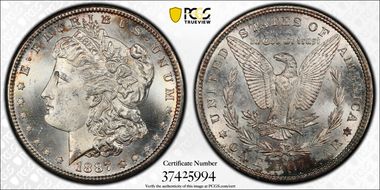 1887-S $1 VAM 2, S/S MS65