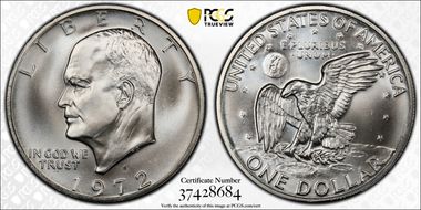 1972-S $1 Silver MS68