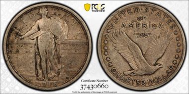 1916 25C Standing Liberty VF25