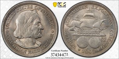 1893 50C Columbian MS62