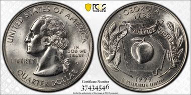 1999-D 25C Georgia MS66