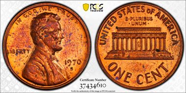 1970-S 1C Large Date PR62RB