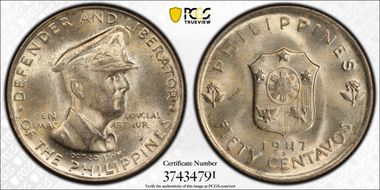 1947-S 50C Douglas MacArthur Allen-R1a  DDO MS64