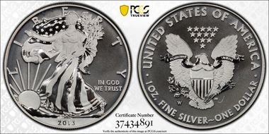 2013-W $1 Enhanced Silver Eagle West Point Mint Set SP69
