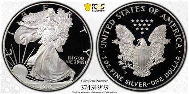 1995-P $1 Silver Eagle PR69DCAM