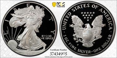 1998-P $1 Silver Eagle PR69DCAM
