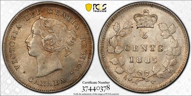 1885/5 5C ND Rep 1/1, Large 5/Small 5 MS64